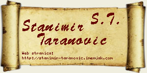 Stanimir Taranović vizit kartica
